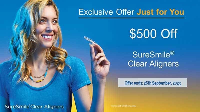 SureSmile® Clear Aligners - Limited-Time Exclusive Offer: $500 Off!